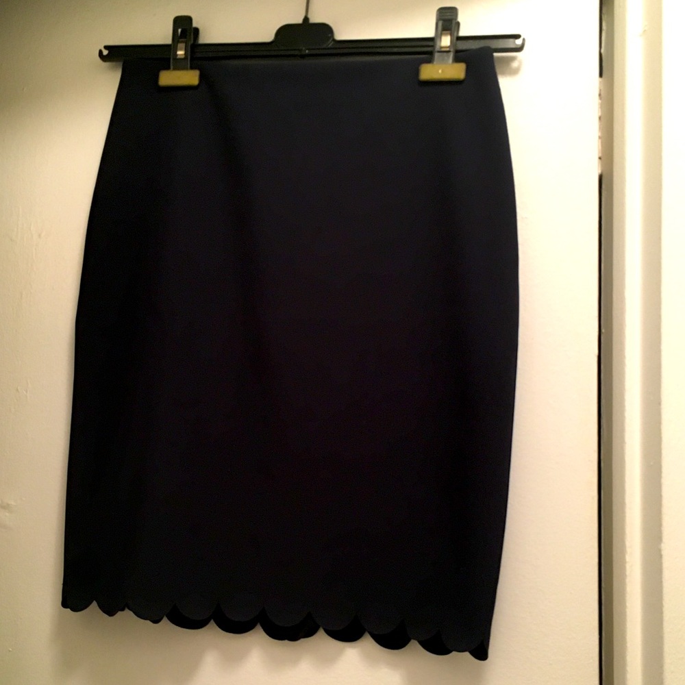 Banana Republic Navy Skirt, Scalloped Edge